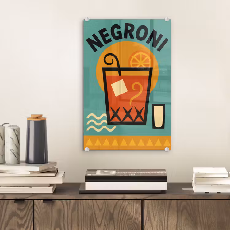 Cocktail - Negroni - Art - Sinaasappel plexiglas 5mm klein -sfeer1