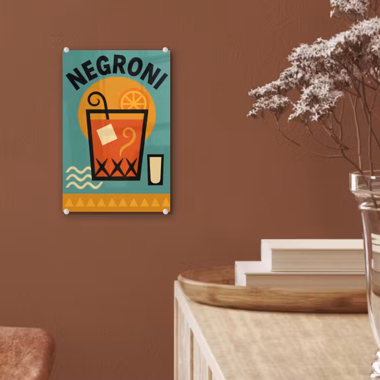 Cocktail - Negroni - Art - Sinaasappel plexiglas 5mm klein -sfeer5