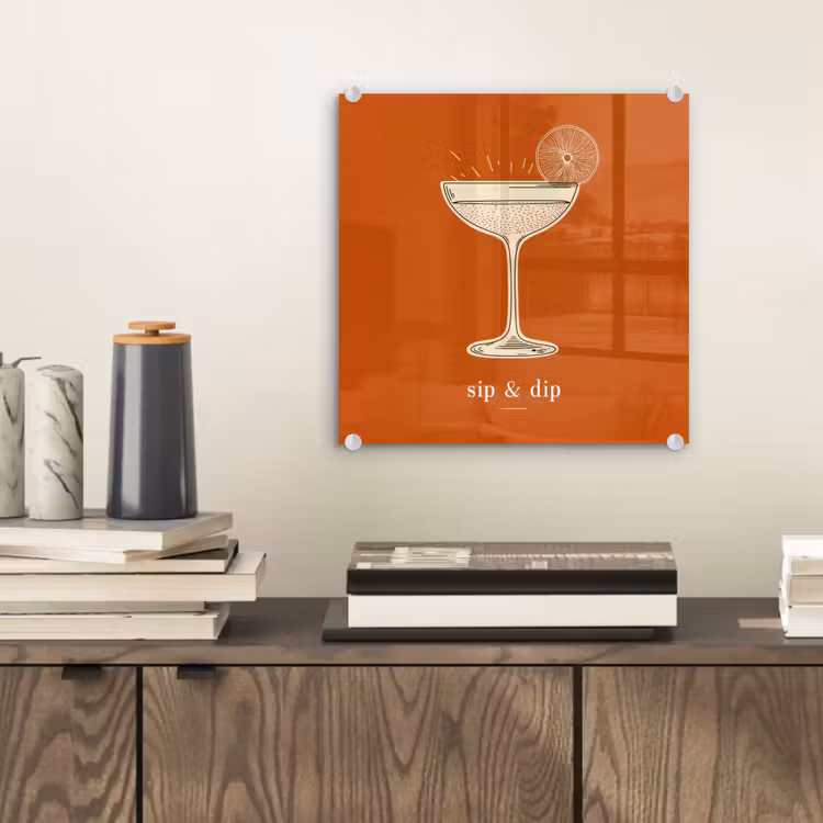 Cocktail - Oranje - Zomer - Quote plexiglas 5mm klein -sfeer1