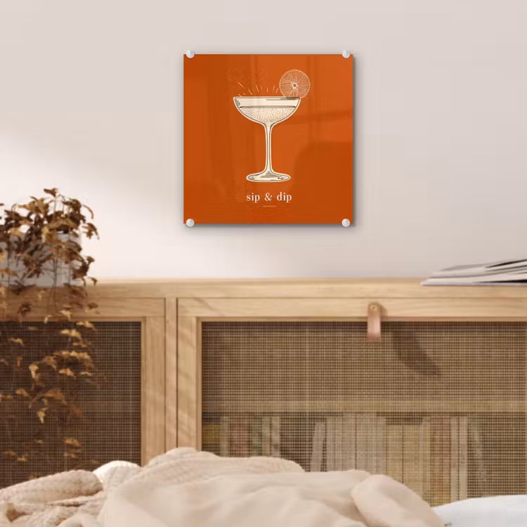 Cocktail - Oranje - Zomer - Quote plexiglas 5mm klein -sfeer4
