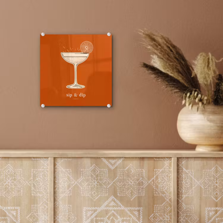 Cocktail - Oranje - Zomer - Quote plexiglas 5mm klein -sfeer5