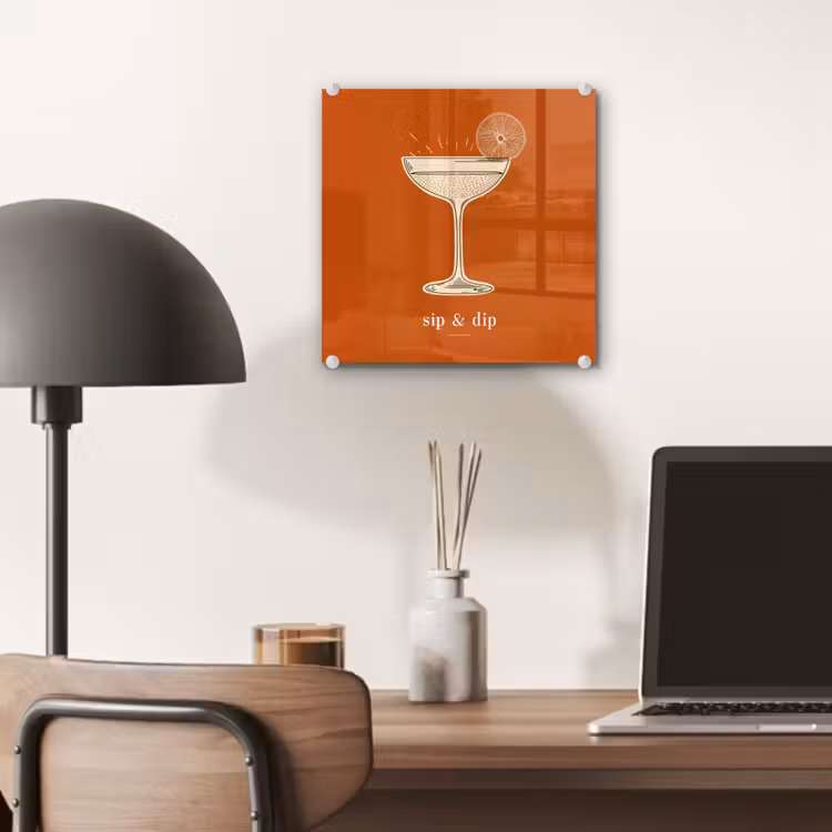 Cocktail - Oranje - Zomer - Quote plexiglas 5mm klein -sfeer6