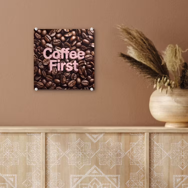 Coffee First - Koffiebonen - Roze plexiglas 5mm klein -sfeer5