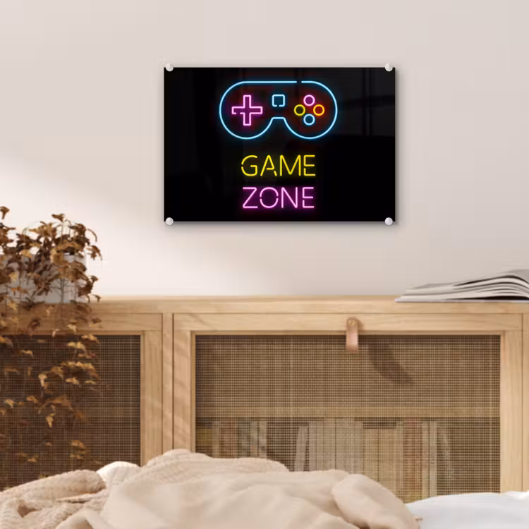 Controller - Game - Neon - Zwart - Quotes - Game zone plexiglas 5mm klein -sfeer4