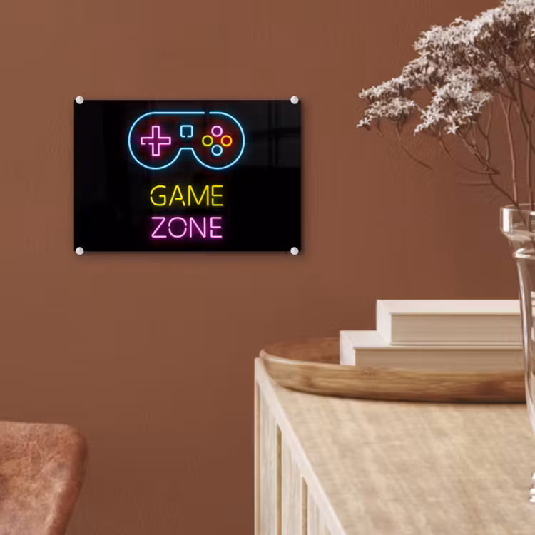 Controller - Game - Neon - Zwart - Quotes - Game zone plexiglas 5mm klein -sfeer5
