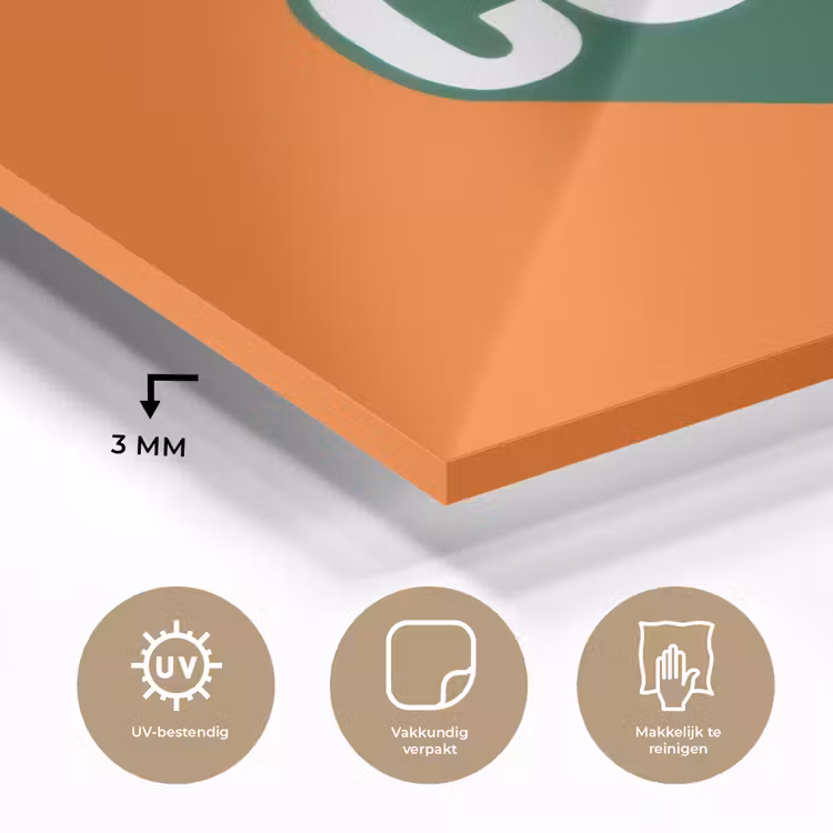 Cool - Oranje - Groen plexiglas 5mm klein -sfeer2