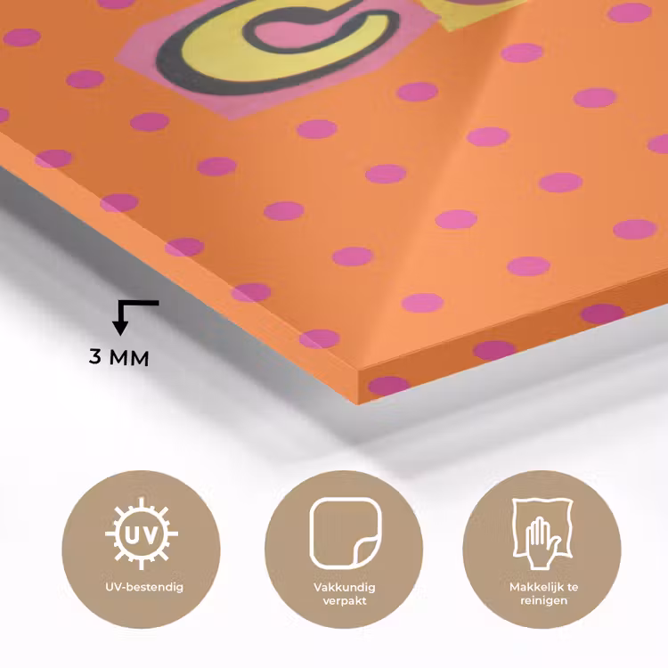 Cool - Stippen - Oranje plexiglas 5mm klein -sfeer2