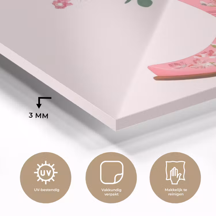Cowboylaarzen - Roze - Boeket - Bloemen plexiglas 5mm klein -sfeer2