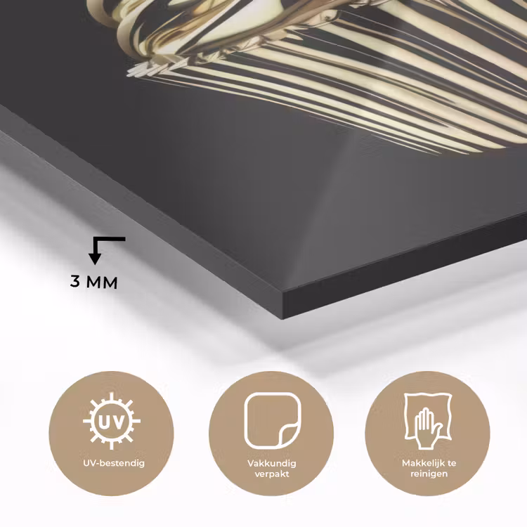 Cupcake - Eten - Goud - Zwart plexiglas 5mm klein -sfeer2