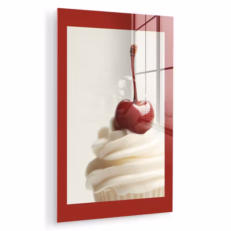 Cupcake - Kers - Rood plexiglas 5mm klein -zzzproduct_nieuw