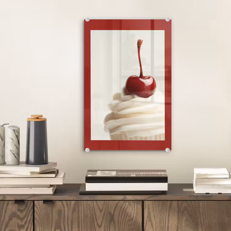 Cupcake - Kers - Rood plexiglas 5mm klein -sfeer1