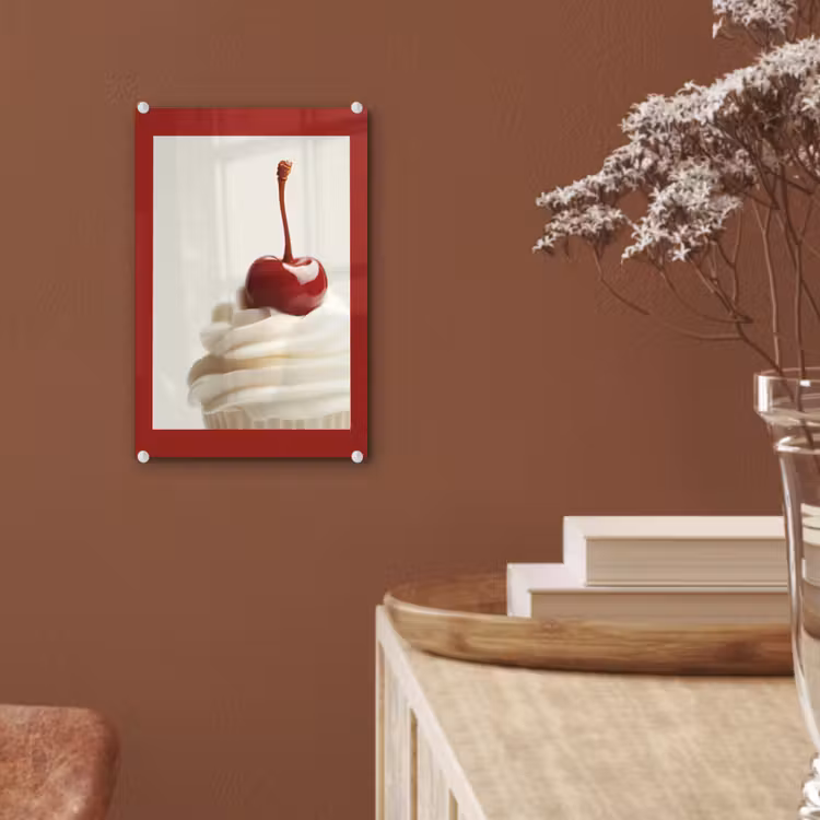 Cupcake - Kers - Rood plexiglas 5mm klein -sfeer5
