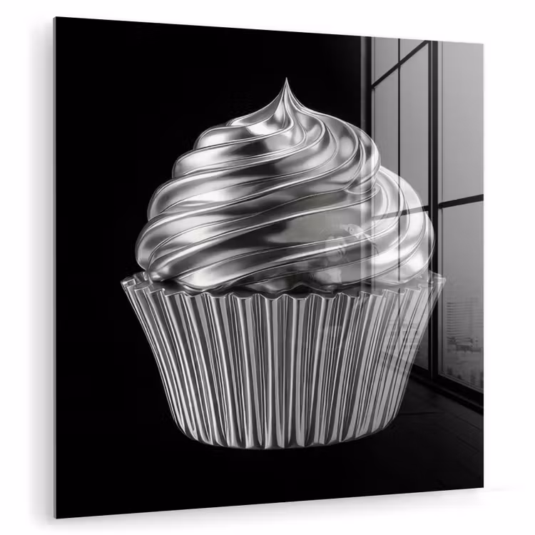 Cupcake - Luxueus - Zilver plexiglas 5mm klein -zzzproduct_nieuw