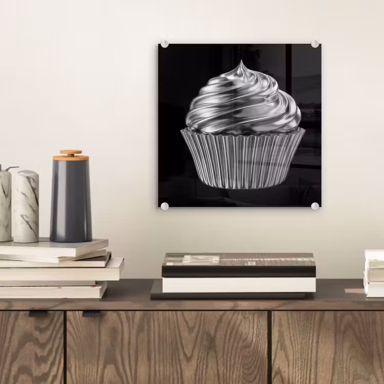 Cupcake - Luxueus - Zilver plexiglas 5mm klein -sfeer1