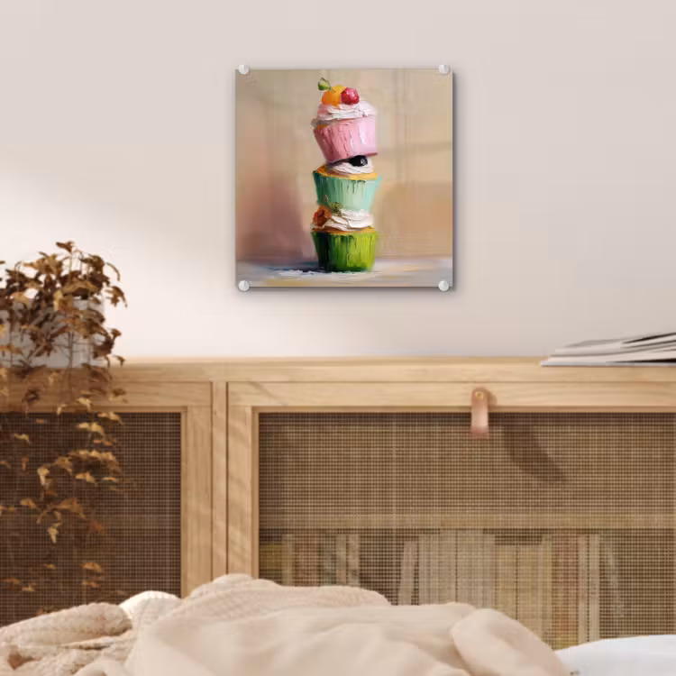Cupcakes - Gestapeld - Kleurrijk - Fruit plexiglas 5mm klein -sfeer4