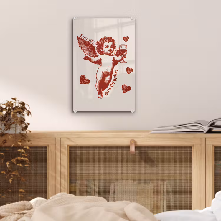 Cupido - Hartjes - Rood - Klassiek plexiglas 5mm klein -sfeer4