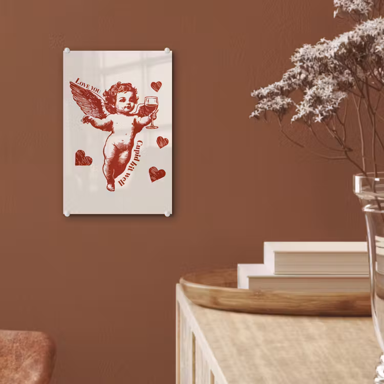 Cupido - Hartjes - Rood - Klassiek plexiglas 5mm klein -sfeer5