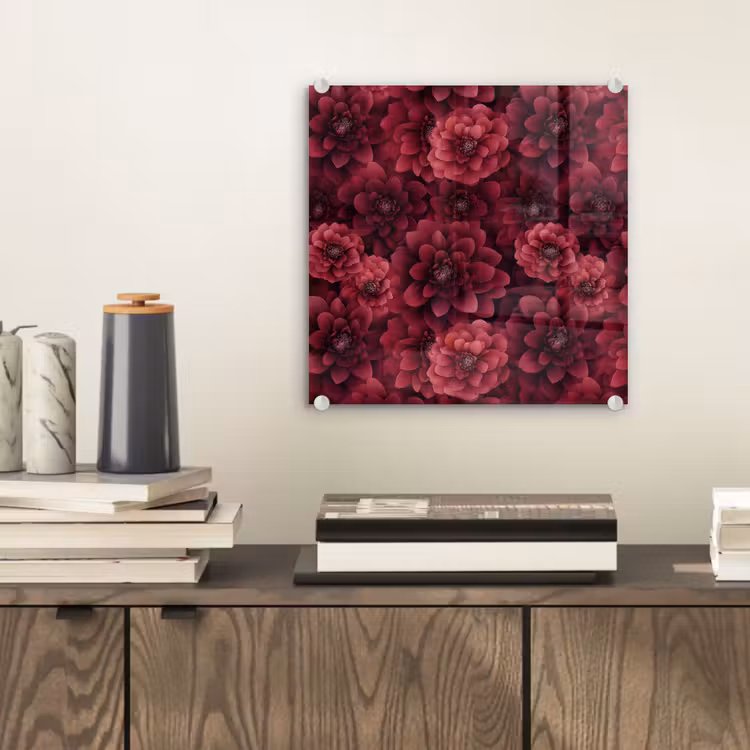 Dahlias - Bloemen - Rood plexiglas 5mm klein 11 -sfeer1