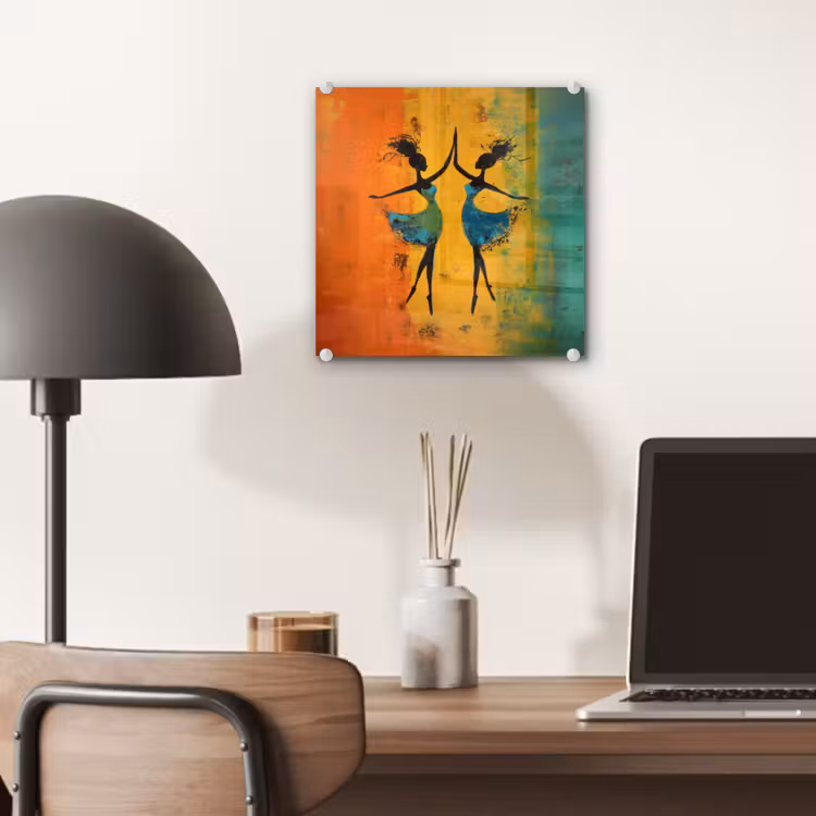 Dansen - Vrouwen - Verfstructuur plexiglas 5mm klein -sfeer6