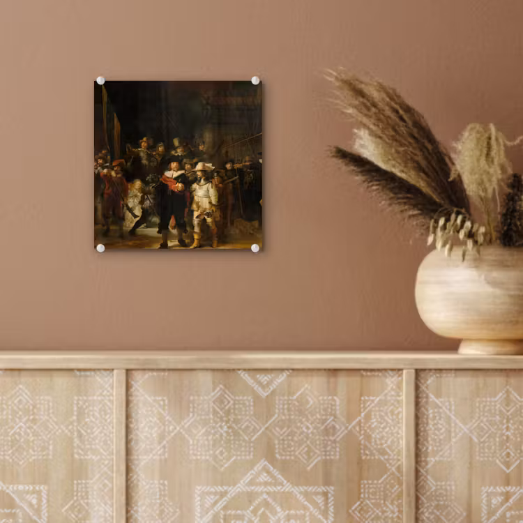 De Nachtwacht - Schilderij van Rembrandt van Rijn plexiglas 5mm klein -sfeer5