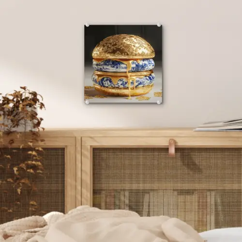 Delftsblauw - Goud - Burger plexiglas 5mm klein -sfeer4