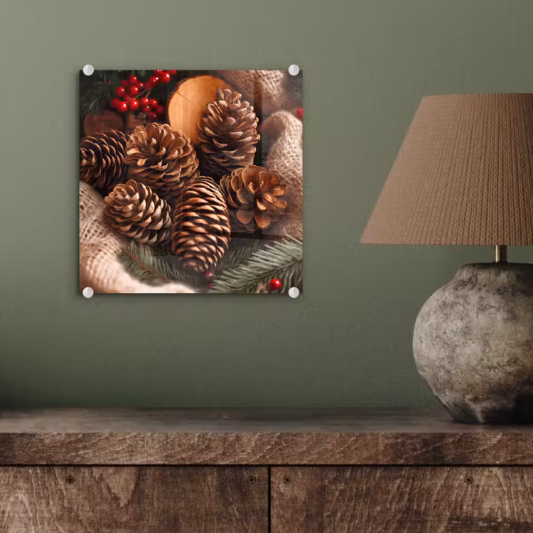 Dennenappels - Boom - Winter - Natuur - Bruin plexiglas 5mm klein -sfeer3