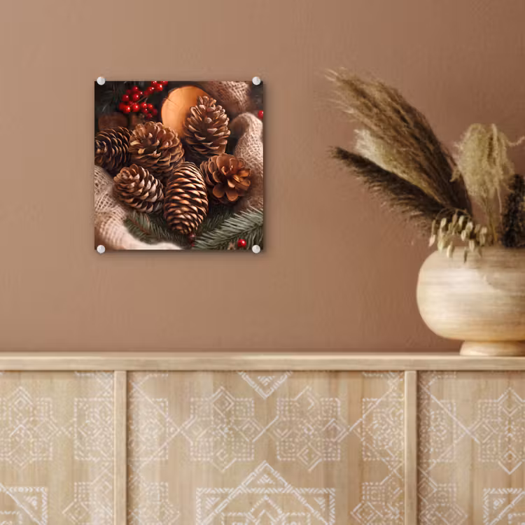 Dennenappels - Boom - Winter - Natuur - Bruin plexiglas 5mm klein -sfeer5