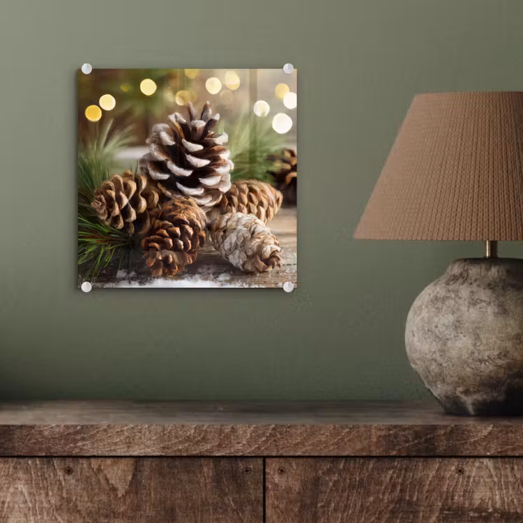 Dennenappels - Kerstsfeer - Bruin - Groen plexiglas 5mm klein -sfeer3