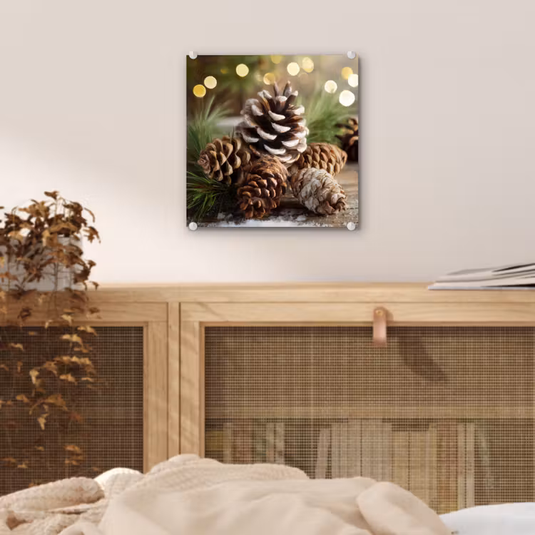 Dennenappels - Kerstsfeer - Bruin - Groen plexiglas 5mm klein -sfeer4