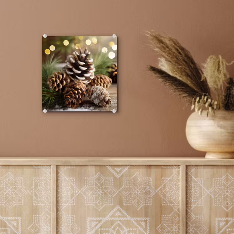 Dennenappels - Kerstsfeer - Bruin - Groen plexiglas 5mm klein -sfeer5