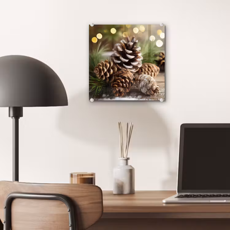 Dennenappels - Kerstsfeer - Bruin - Groen plexiglas 5mm klein -sfeer6