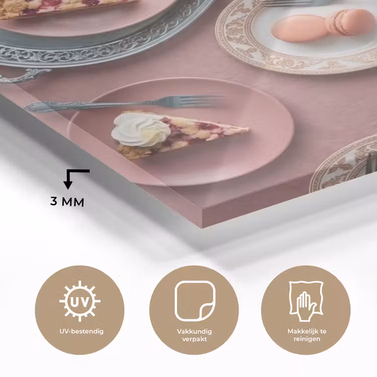 Dessert - Taart - Gebak - Zoet - Roze plexiglas 5mm klein -sfeer2