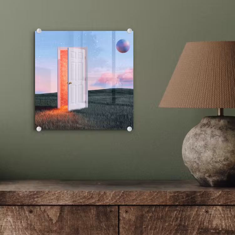 Glas schilderij - Deur - Fantasie - Ruimte - Deur - Fantasie - Ruimte plexiglas 5mm klein