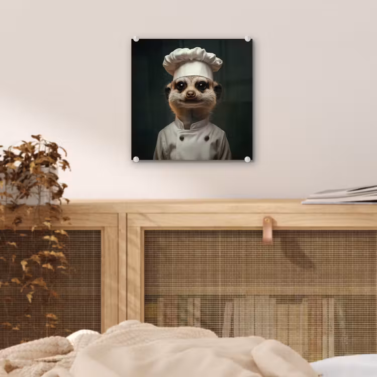 Dier - Kok - Stokstaartje plexiglas 5mm klein -sfeer4
