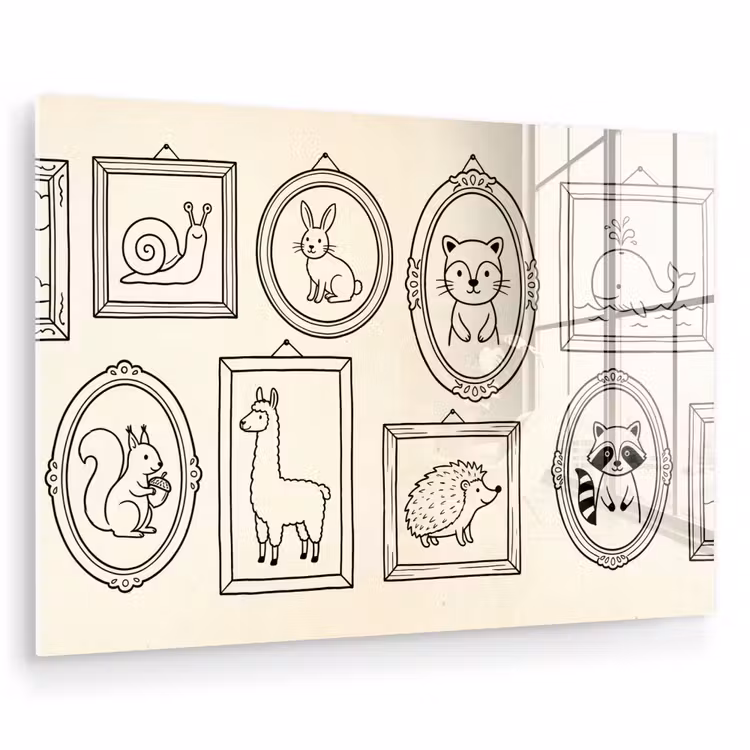 Dieren - Illustratie - Lijsten - Galerij - Speels plexiglas 5mm klein -zzzproduct_nieuw