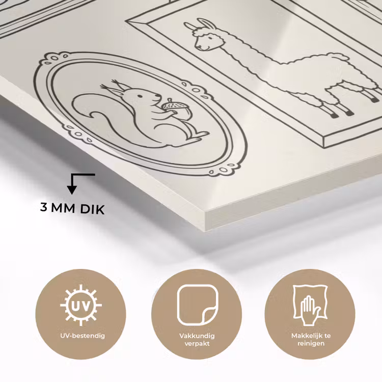 Dieren - Illustratie - Lijsten - Galerij - Speels plexiglas 5mm klein -sfeer2