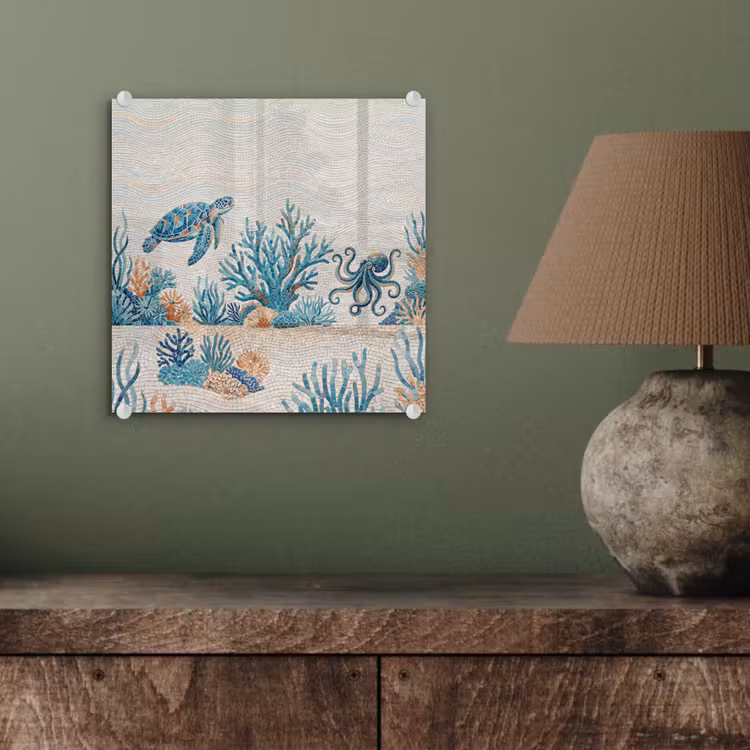 Dieren - Onderwater - Natuur - Mozaïek - Blauw plexiglas 5mm klein -sfeer3