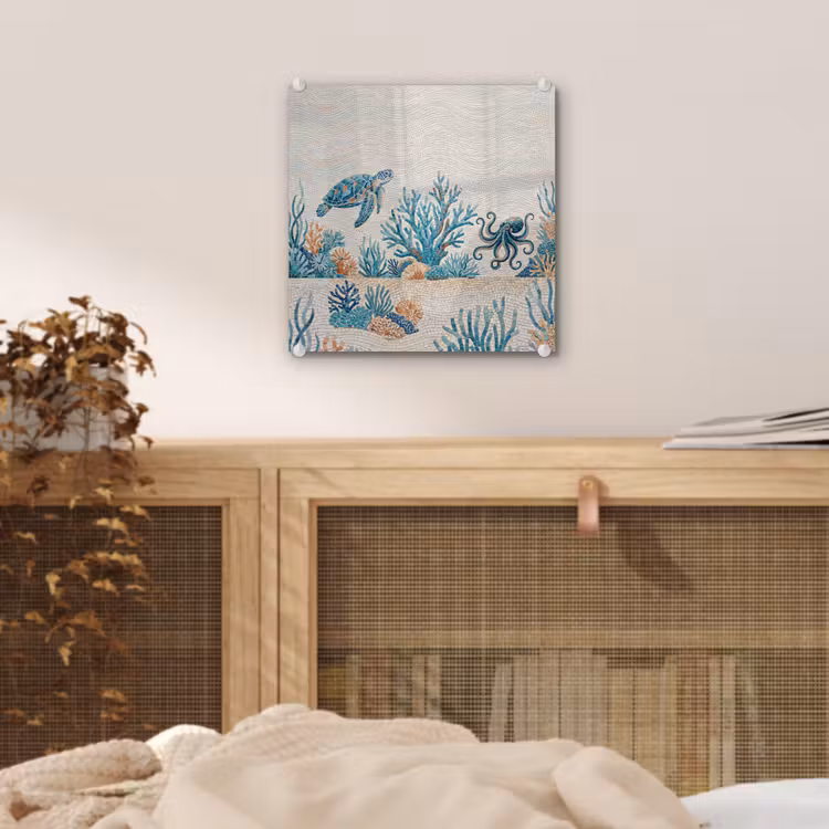 Dieren - Onderwater - Natuur - Mozaïek - Blauw plexiglas 5mm klein -sfeer4