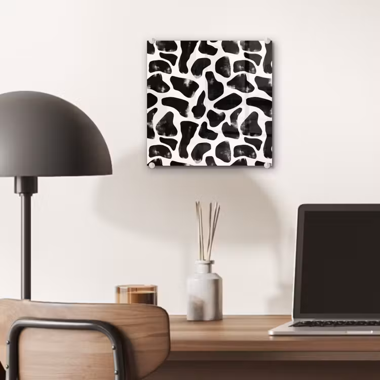 Dierenpatroon - Vlekken - Zwart - Wit plexiglas 5mm klein 11 -sfeer6