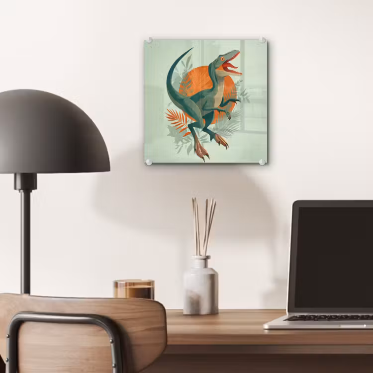 Dino - Bladeren - Grafisch - Groen plexiglas 5mm klein -sfeer6