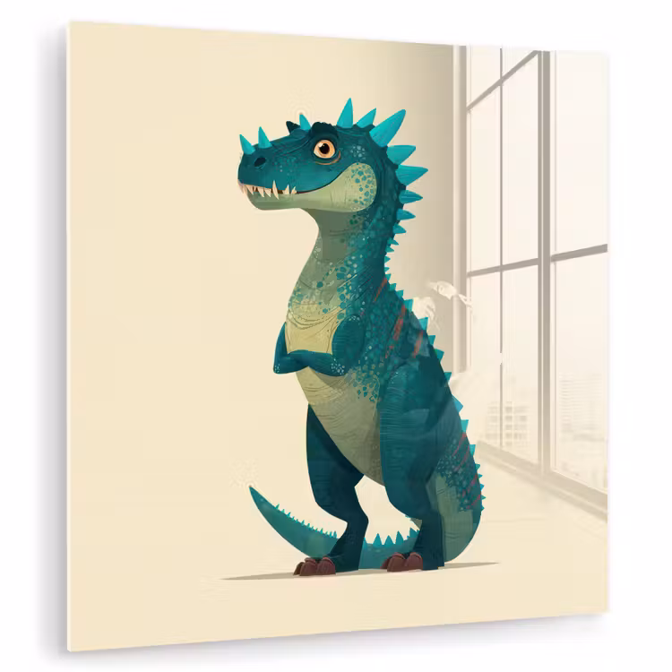 Dinosaurus - Turquoise - Stekels plexiglas 5mm klein -zzzproduct_nieuw