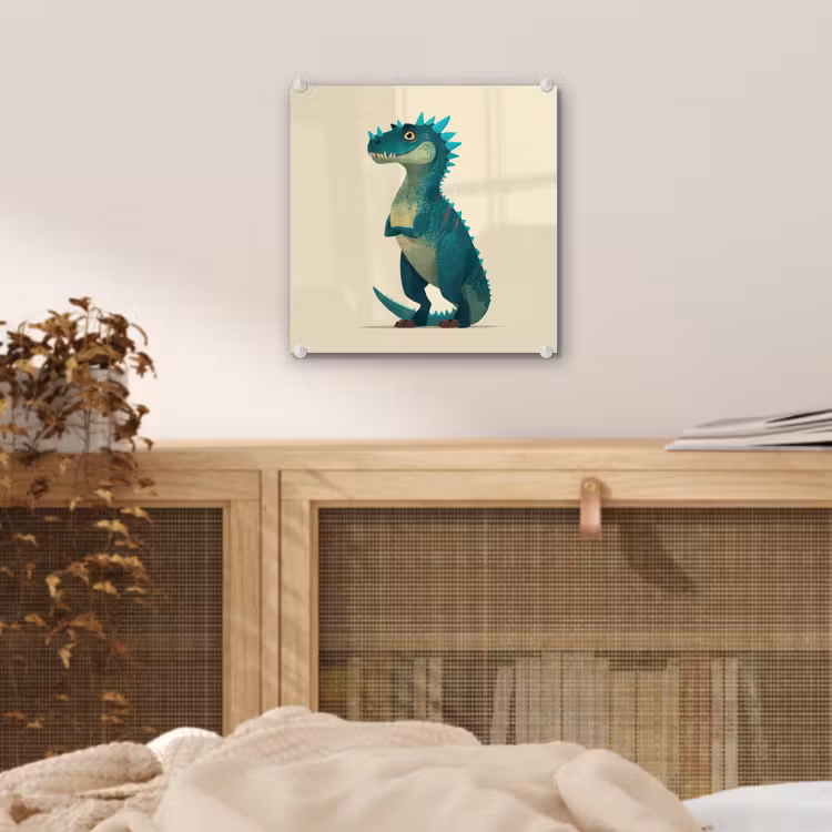 Dinosaurus - Turquoise - Stekels plexiglas 5mm klein -sfeer4
