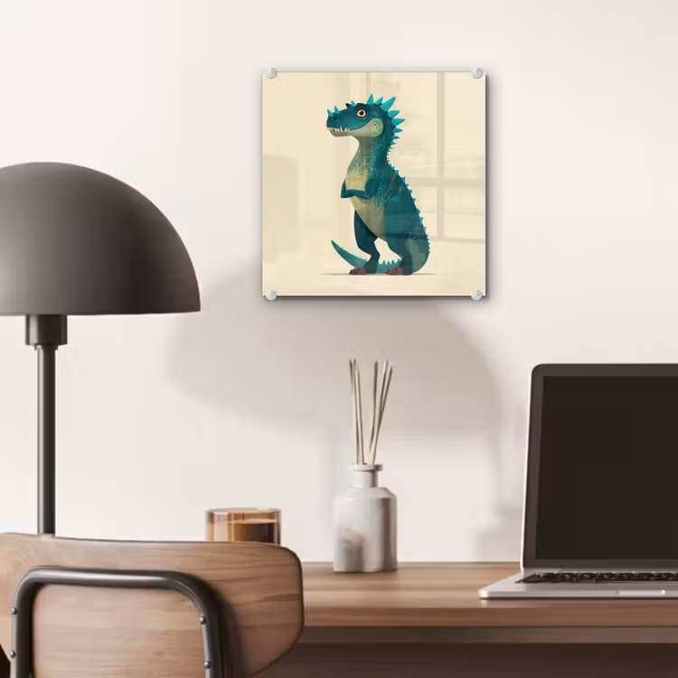 Dinosaurus - Turquoise - Stekels plexiglas 5mm klein -sfeer6