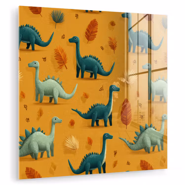 Dinosaurussen - Stekels - Herfstbladeren - Bruin plexiglas 5mm klein -zzzproduct_nieuw