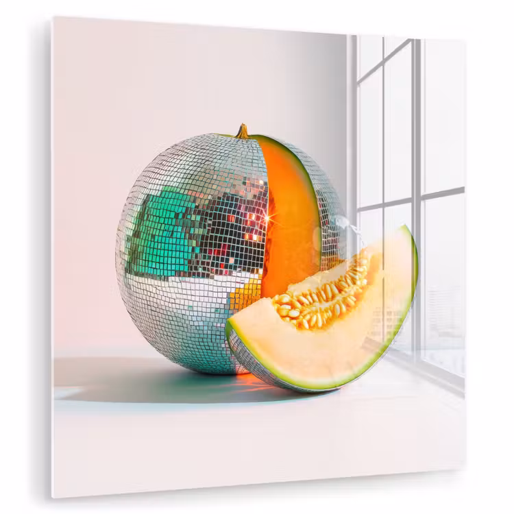 Disco - Discobal - Meloen - Pastel plexiglas 5mm klein -zzzproduct_nieuw