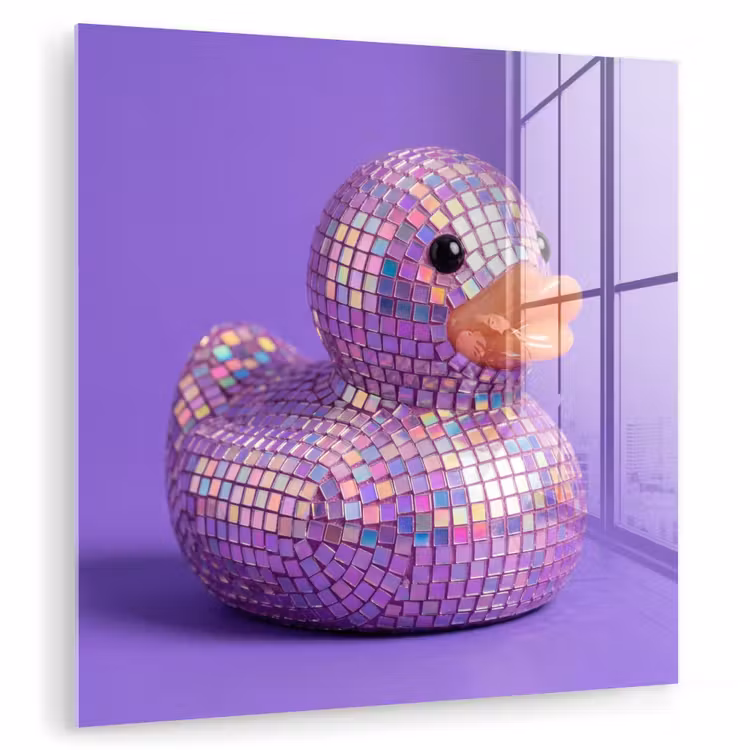 Disco - Eend - Paars plexiglas 5mm klein -zzzproduct_nieuw