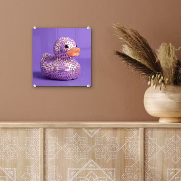 Disco - Eend - Paars plexiglas 5mm klein -sfeer5
