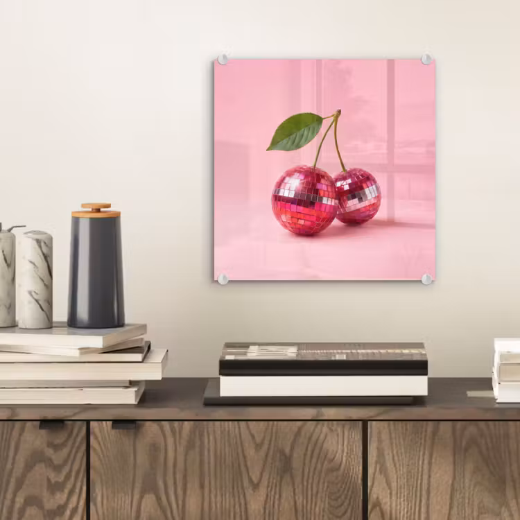 Disco - Kersen - Roze plexiglas 5mm klein -sfeer1