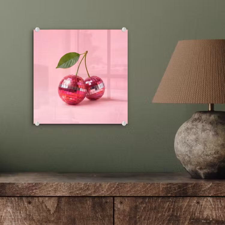 Disco - Kersen - Roze plexiglas 5mm klein -sfeer3