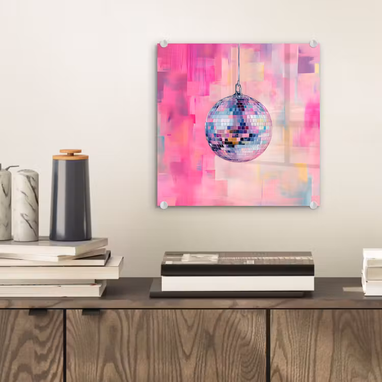 Discobal - Pink - Verf plexiglas 5mm klein -sfeer1